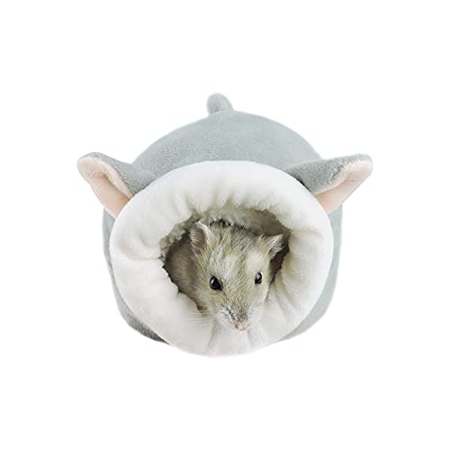 Andiker Hamster-Bett, Mini weich und warm, niedliches Anti-Rutsch Hamster-Schlafnest, Kleintier-Bett-Haus für Mini-Igel, Zwerghamster und kleine Haustiere (grau) von Andiker