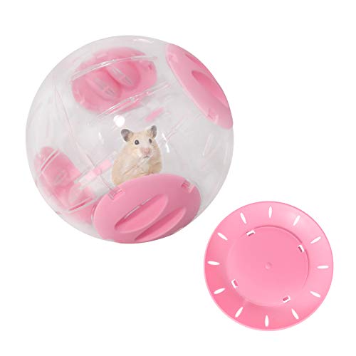 Andiker Hamsterball, Transparent Hamsterrad Laufkugel für Hamster & Mäuse Plastik Spielzeug Langeweile beseitigen und die Aktivität steigern Laufrad Hamsterrad (20 cm, Pink) von Andiker