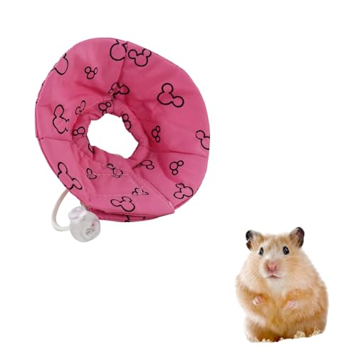 Andiker Hamsterhalsband, verstellbares Vogelhalsband für kleine Haustiere, Schutzkegel nach Operationen, um Lecken zu verhindern, für Hamster, Kaninchen, Meerschweinchen, Kleintiere (Rosa, S) von Andiker
