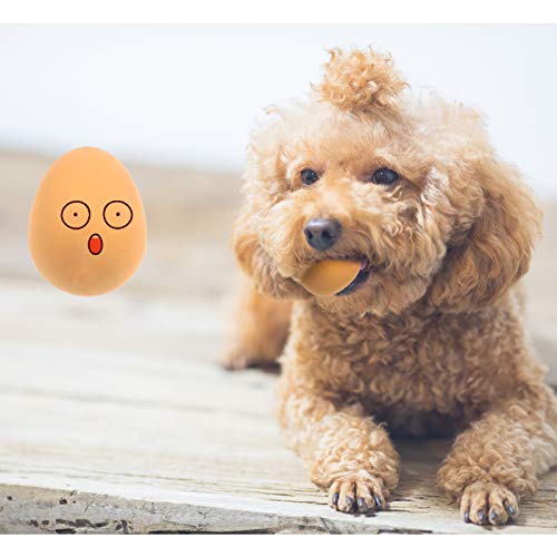 Andiker Hunde-Eierspielzeug, 1xweicher Gummi-Hundespielzeug, interaktives Welpenspielzeug für kleine Hunde, weiche Gummi-Falteier, langlebige Naturkautschuk-Kauspielzeug (4.3 cm) (1 Stück) von Andiker