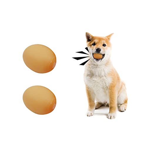 Andiker Hunde-Eierspielzeug, macht Geräusche, weiches Gummi, quietschendes Spielzeug, interaktives Welpenspielzeug für kleine Hunde, zum Apportieren, Spielen, Naturkautschuk, Kauspielzeug (Haut) von Andiker