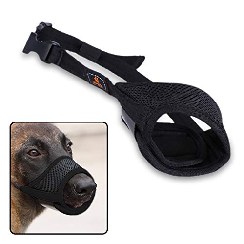 Andiker Hundemaulkorb aus Netzstoff, mit verstellbarer Schlaufe und weichem Pad, Hundetrainingsmaulkorb verhindert Bellen, Beißen und Kauen (schwarz, Größe S) Andiker Hundemaulkorb aus Netzstoff, mit verstellbarer Schlaufe und weichem Pad, Hundetrainingsmaulkorb verhindert Bellen, Beißen und Kauen (schwarz, Größe S) von Andiker