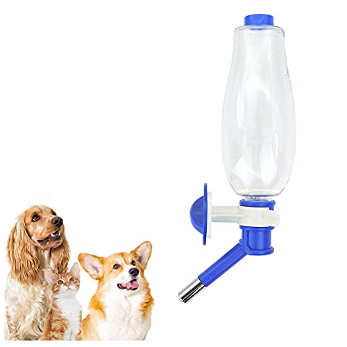 Andiker Hunde-Wasserflasche, hängender Hunde-Wasserspender, 500 ml, Haustier-Trinkbrunnen mit großem Fassungsvermögen, automatischer Futterautomat für kleine und mittelgroße Hunde (blau) von Andiker