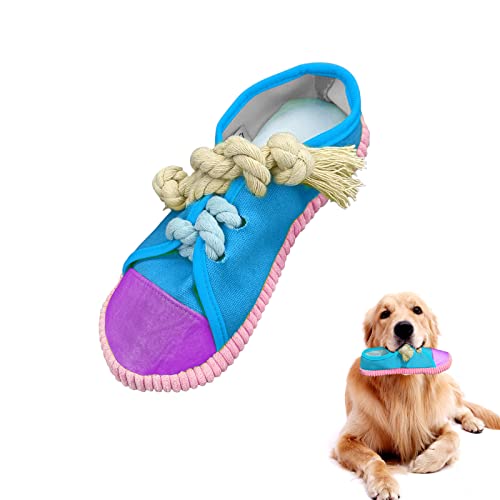 Andiker Hundekauspielzeug, langlebiges Schuhförmiges Hundekauspielzeug mit Squeakers, um Langeweile zu reduzieren und zusätzliche Energie zu verbrauchen Interaktives (blau) von Andiker