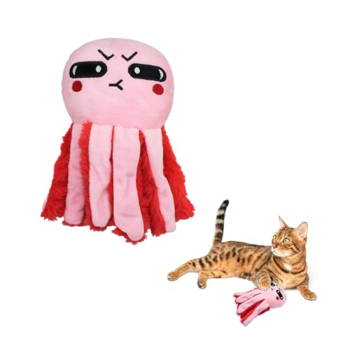 Andiker Interaktives Katzenspielzeug, Oktopus-förmiges Katzen-Plüschspielzeug mit Knisterpapier, Katzenspielzeug für Indoor-Katzen zum Kratzen und Kauen für Kätzchen-Geschenke und Katzenliebhaber Andiker Interaktives Katzenspielzeug, Oktopus-förmiges Katzen-Plüschspielzeug mit Knisterpapier, Katzenspielzeug für Indoor-Katzen zum Kratzen und Kauen für Kätzchen-Geschenke und Katzenliebhaber von Andiker