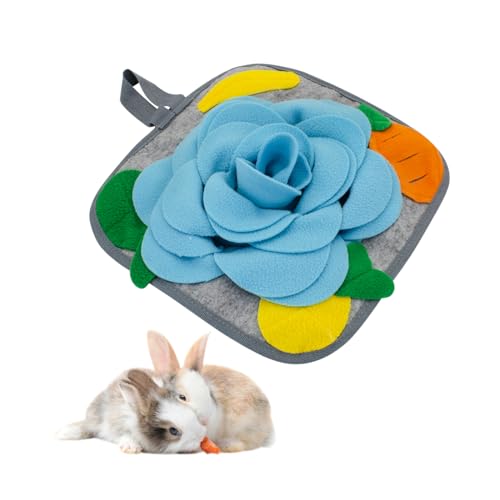 Andiker Kaninchen Futtermatte, 30 * 30CM Anti-Rutsch Kaninchen Snuffle Mat mit hängendem Seil, Bunte Haustier Snuffle Mat für Vögel, Welpe, Meerschweinchen (A) von Andiker