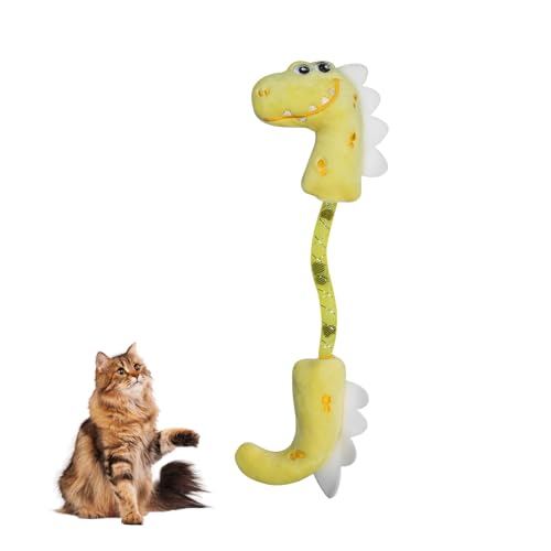 Andiker Katze Frühling Spielzeug, Nette Katze Kau Spielzeug mit Silvervine Obst und Frühling Netz für Langeweile und Stimulation, Interaktive Katze Spielzeug für Indoor Katzen Selbst Spiel (Gelb) von Andiker