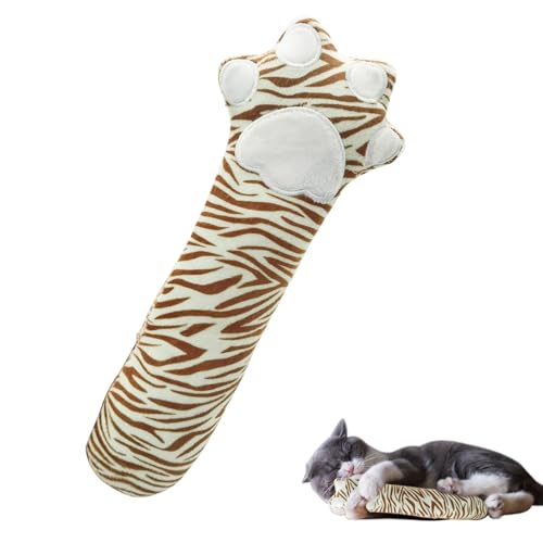 Andiker Katze Spielzeug für Indoor Katzen, 11.22in Plüsch Katzenminze Spielzeug mit Knitterpapier innen, Fluffy interaktive Katze Spielzeug 1 Sisal Kratzer zum Beißen, Kauen, Kratzen (Braun) von Andiker