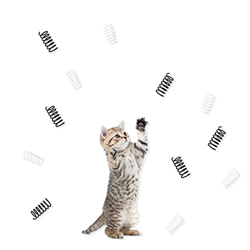 Andiker Katzenfedern für Indoor-Katzen, 12 Stück, kreatives Spielzeug, um die Zeit zu töten und fit zu halten, schwarz-weiße Federn, Katzenspielzeug zum Beißen (schwarz + weiß) von Andiker
