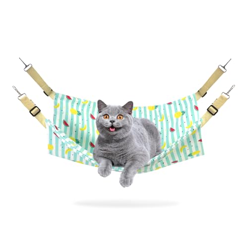 Andiker Katzenhängematte zum Aufhängen in Käfigen, wendbare Hängematte mit Metallhaken für Katzen zum Schlafen und Spielen, 55,9 x 45,7 cm, doppellagiges Katzenbett zum Aufhängen im Käfig oder unter Andiker Katzenhängematte zum Aufhängen in Käfigen, wendbare Hängematte mit Metallhaken für Katzen zum Schlafen und Spielen, 55,9 x 45,7 cm, doppellagiges Katzenbett zum Aufhängen im Käfig oder unter von Andiker