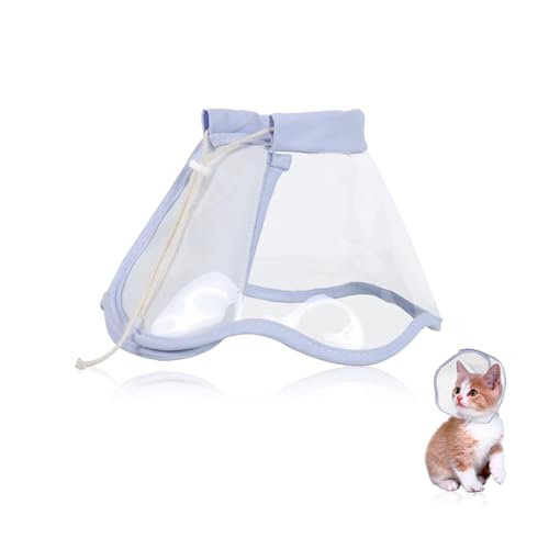 Andiker Katzenkegelhalsband, faltbares, verstellbares Katzenerholungshalsband mit Kordelzug, leicht, transparent, Haustierhalsband für Hunde und Katzen, Kätzchen, um das Lecken und Kratzen zu stoppen Andiker Katzenkegelhalsband, faltbares, verstellbares Katzenerholungshalsband mit Kordelzug, leicht, transparent, Haustierhalsband für Hunde und Katzen, Kätzchen, um das Lecken und Kratzen zu stoppen von Andiker