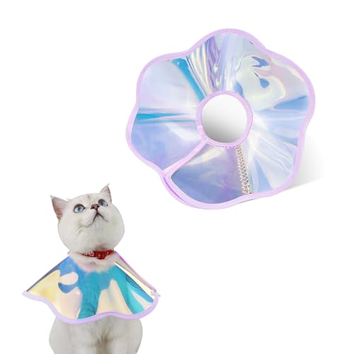Andiker Katzenkegelhalsband, laserfaltbares Elizabeth-Halsband für Hunde und Katzen, um nicht mehr zu lecken, kratzende Wunden zu lecken, weich, leicht, wasserdicht, Katzen-Genesungshalsband nach von Andiker
