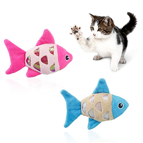 Andiker Katzenminze-Spielzeug, 2 kleine Katzen-Fischspielzeuge mit Knisterglanz-Ringpapier, um Geräusche zu machen, um die Augen Ihrer Katze zu fangen und für Ihre Katzen zum Kauen und Fangen Andiker Katzenminze-Spielzeug, 2 kleine Katzen-Fischspielzeuge mit Knisterglanz-Ringpapier, um Geräusche zu machen, um die Augen Ihrer Katze zu fangen und für Ihre Katzen zum Kauen und Fangen von Andiker