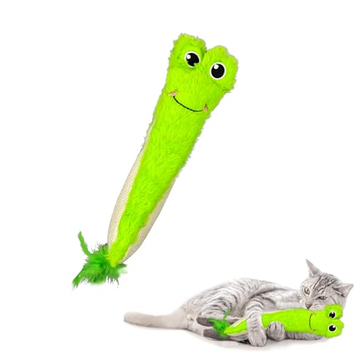 Andiker Katzenspielzeug für Hauskatzen, 26 cm, Plüsch-Katzenminze-Spielzeug mit Knisterpapier innen, flauschiges, interaktives Katzenspielzeug mit Feder und 2 Sisal-Kratzern zum Beißen, Kauen, Kratzen Andiker Katzenspielzeug für Hauskatzen, 26 cm, Plüsch-Katzenminze-Spielzeug mit Knisterpapier innen, flauschiges, interaktives Katzenspielzeug mit Feder und 2 Sisal-Kratzern zum Beißen, Kauen, Kratzen von Andiker