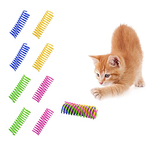 Andiker Katzenspielzeug für drinnen und draußen, interaktiv, 8.5 cm, 4 Farben, Katzenfeder-Spielzeug, 8-teiliges Set mit großen Federn, leicht, langlebig, Jagen, um Zeit zu vertreiben (8 Stück) von Andiker