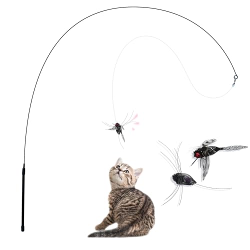 Andiker Katzenstab-Spielzeug, 2 Stück, realistische Tierformen, interaktives Spielzeug mit Glocken für Katzen jeden Alters, Jagd, Kratzen, Kauen, Katzenanreicherungsspielzeug für Indoor-Katzen Andiker Katzenstab-Spielzeug, 2 Stück, realistische Tierformen, interaktives Spielzeug mit Glocken für Katzen jeden Alters, Jagd, Kratzen, Kauen, Katzenanreicherungsspielzeug für Indoor-Katzen von Andiker