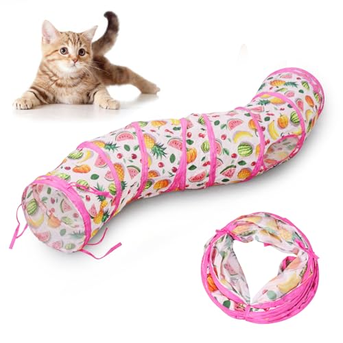 Andiker Katzentunnel für Indoor-Katzen, 114,3 cm lang, Regenbogen, zusammenklappbar, Kätzchen-Rohr mit lustigem Ball und 2 Löchern, Katzenspiel-Tunnel, Kaninchentunnel für Kätzchen, Training Andiker Katzentunnel für Indoor-Katzen, 114,3 cm lang, Regenbogen, zusammenklappbar, Kätzchen-Rohr mit lustigem Ball und 2 Löchern, Katzenspiel-Tunnel, Kaninchentunnel für Kätzchen, Training von Andiker