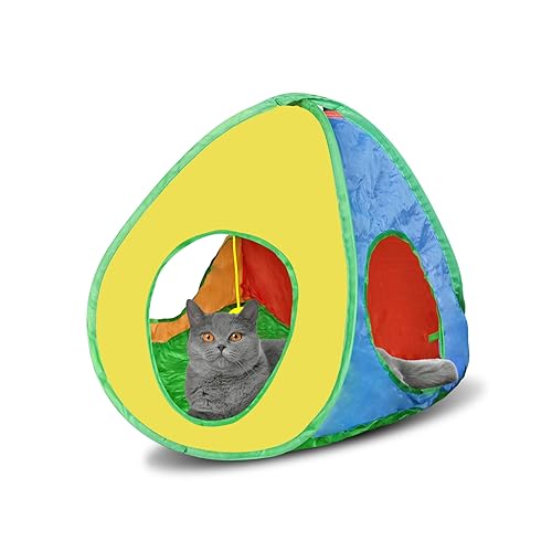 Andiker Katzenzelt mit Plüschball, buntes, faltbares Polyester-Katzenspielzelt, passend zu den meisten Katzenröhren, für Indoor-Katzenspiel, Schlaf, 3 Löcher, praktisches Katzennest für Indoor-Katzen, Andiker Katzenzelt mit Plüschball, buntes, faltbares Polyester-Katzenspielzelt, passend zu den meisten Katzenröhren, für Indoor-Katzenspiel, Schlaf, 3 Löcher, praktisches Katzennest für Indoor-Katzen, von Andiker