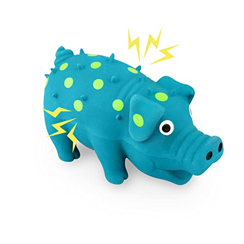 Andiker Kauspielzeug aus natürlichem Latex für Hunde, Kauspielzeug in Schweine-Form für die Reinigung der Zähne, Kauspielzeug in Mini (blau) von Andiker