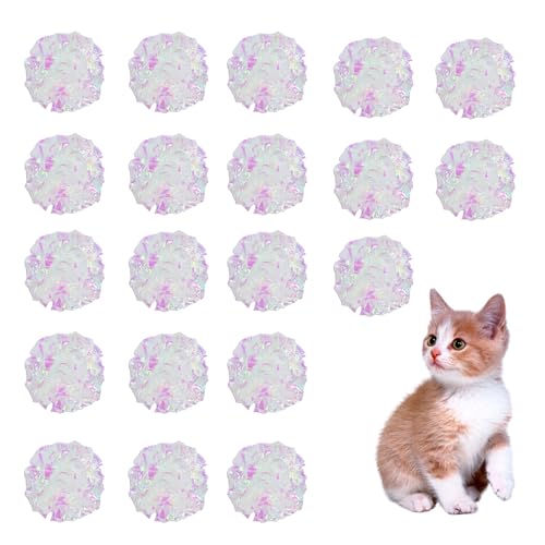 Andiker Knisterbälle für Katzen, 5,5 cm, mit Polyesterfolie, dickes Knisterpapier, stabiles Katzenspielzeug für Indoor-Katzen, reduziert Langeweile und hält fit für Katzen und Kätzchen, Weiß, 20 Stück Andiker Knisterbälle für Katzen, 5,5 cm, mit Polyesterfolie, dickes Knisterpapier, stabiles Katzenspielzeug für Indoor-Katzen, reduziert Langeweile und hält fit für Katzen und Kätzchen, Weiß, 20 Stück von Andiker