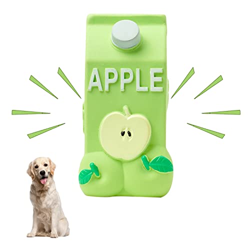 Andiker Mini Latex Hund quietschendes Spielzeug, Getränke-Flasche-geformte Hund Kauspielzeug für Haustiere Training (Apfel) von Andiker