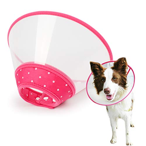 Pet Cone Recovery Hundehalsband, verstellbar, schützt den Hals, Chirurgie, Erholung, entworfen für Katzen und Welpen (groß, rosa) von Andiker