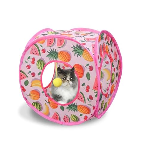 Andiker Pop-Up-Katzenzelt, bunt, faltbarer Katzenwürfel mit Plüschball, 3 Öffnungen, interaktiver Tunnel für Innen, Kätzchen, Welpen, Kaninchen, zum Selbstspielen, Verstecken und Lindern von von Andiker