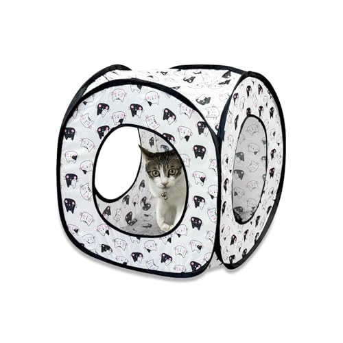 Andiker Pop-Up-Zelt für Katzen, 3 Löcher, sicher und stark, niedlicher Katzentunnel, zusammenklappbar, leicht zu transportieren, Katzenhaus für Innenkatzen, Kätzchen, Verstecken, Spielen, Training, Andiker Pop-Up-Zelt für Katzen, 3 Löcher, sicher und stark, niedlicher Katzentunnel, zusammenklappbar, leicht zu transportieren, Katzenhaus für Innenkatzen, Kätzchen, Verstecken, Spielen, Training, von Andiker