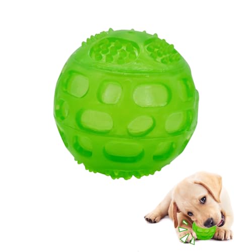 Andiker Quietschender Hundeball, 6 cm, schwimmender Gummi-Hundespielzeugball mit Quietschgeräusch, Spielzeugbälle für Hunde zum Zähneknirschen, unzerstörbarer Hundeball für Indoor-Outdoor-Training (S, von Andiker