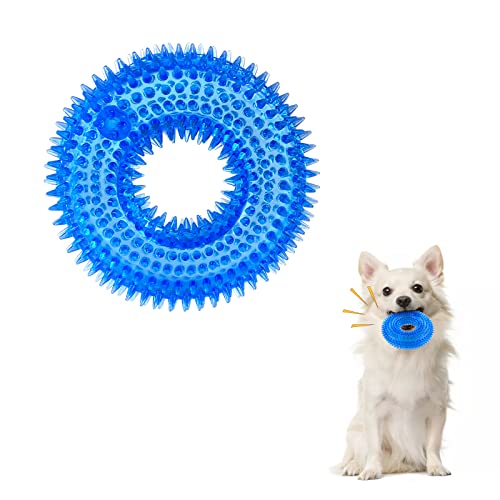 Andiker Quietschendes Hundespielzeug, sicheres TPR-Kauspielzeug für Zähne, Schleifen und Reinigen, geeignet für alle Hundegrößen, Welpengeschenke und Hundeliebhaber (groß) von Andiker