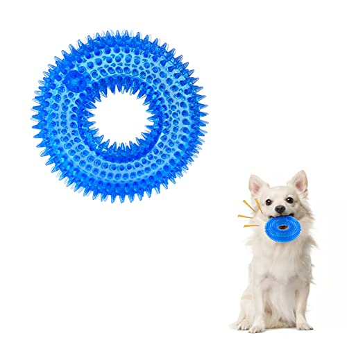 Andiker Quietschendes Hundespielzeug, sicheres TPR-Kauspielzeug für Zähne, Schleifen und Reinigen, geeignet für alle Hundegrößen, Welpengeschenke und Hundeliebhaber (klein) von Andiker