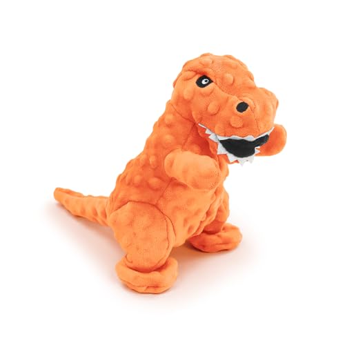 Andiker Quietschendes Hundespielzeug für Hunde, 22 cm, weiches Kauspielzeug in Dinosaurier-Form zum Kauen und Beißen, gefülltes Hundespielzeug mit einem 10 cm Quietscher und Knisterpapier für alle von Andiker