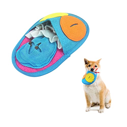 Andiker Quietscher Hund, Spielzeug, Filz Mini – Schnüffelhund, Spielzeug mit Befestigungsgurt, interaktives Puzzle in Schuhform, Spielzeug für Hunde, Sprachspielzeug, für Training (blau) von Andiker