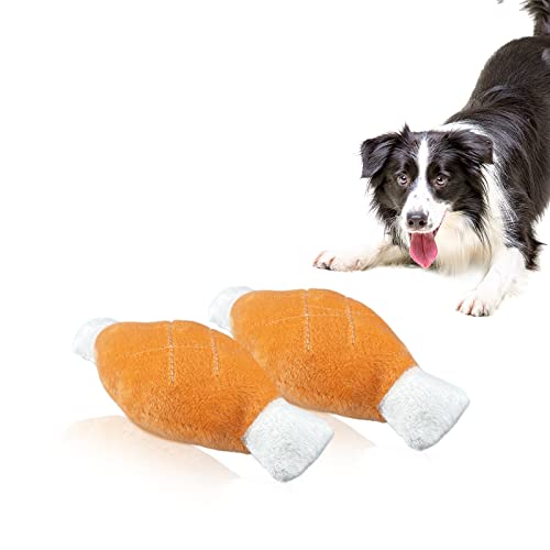 Andiker Quietschspielzeug für Hunde, Hühnerbeine, Knochen, lustiges Quietschspielzeug, Hundespielzeug für kleine, mittelgroße und große Hunde und Katzen, 2 Stück von Andiker