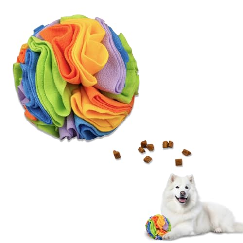 Andiker Schnüffelball für Hunde, 15 cm, Plüsch, bunt, interaktiver Schnüffelball, Versteck, Hundepuzzle-Spielzeug zur Linderung von Langeweile und Training, maschinenwaschbar, Hundebälle für kleine von Andiker