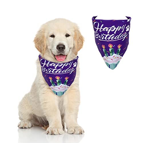 Andiker Welpe Geburtstag Bandana, schöne Happy Birthday Hund Schal, Verstellbarer Hund Schal, geeignet für kleine und mittlere Hunde (Blau) von Andiker