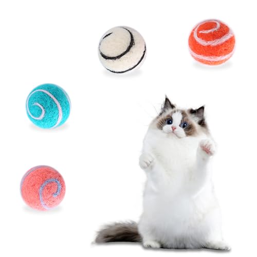 Andiker Woll-Katzenbälle, 1 g, leicht, weich, 3,8 cm, Planetenform, lustige Katzenbälle, interaktives Katzenspielzeug für Indoor-Katzen, Zeitvertreib und fit für Katzen und Kätzchen, bunt, 4 Stück Andiker Woll-Katzenbälle, 1 g, leicht, weich, 3,8 cm, Planetenform, lustige Katzenbälle, interaktives Katzenspielzeug für Indoor-Katzen, Zeitvertreib und fit für Katzen und Kätzchen, bunt, 4 Stück von Andiker