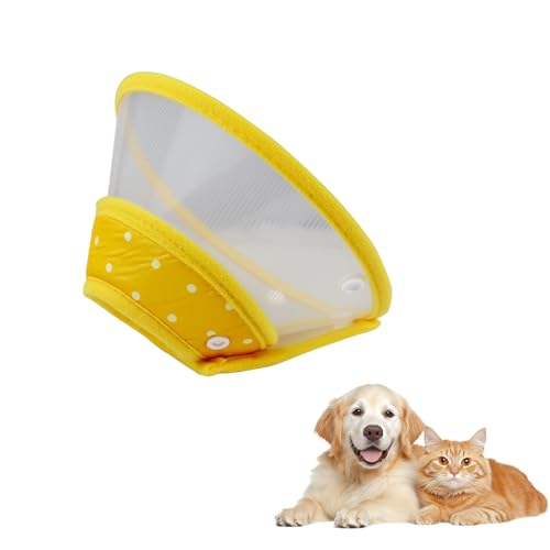 Pet Cone Recovery Dog Cone Verstellbares Hundehalsband Klar Gepolstertes Halsband mit Atmungsaktiver Weicher Kante, Kunststoff Welpenkegel Schützen Den Hals Chirurgie Erholung, Entworfen für Katzen von Andiker