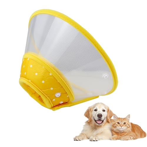 Pet Cone Recovery Dog Cone Verstellbares Hundehalsband Klar Gepolstertes Halsband mit Atmungsaktiver Weicher Kante, Kunststoff Welpenkegel Schützen Den Hals Chirurgie Erholung, Entworfen für Katzen von Andiker