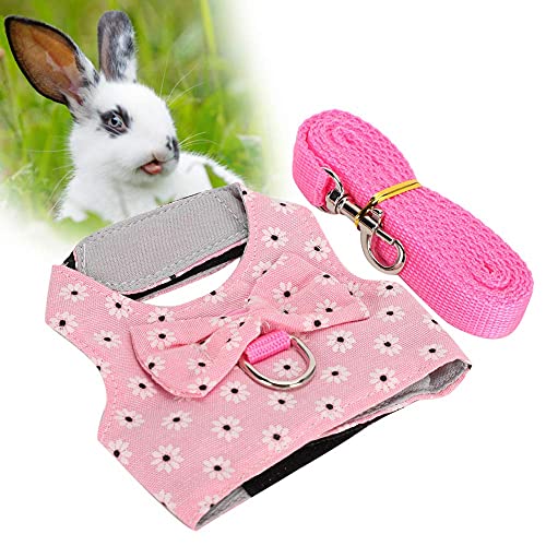 Andraw Kleine Tier Zubehör Vest Harness Lead Set, mit einem Traction Rope Denim Cloth Soft Harness mit Blei, robust für Kaninchen(L) von Andraw
