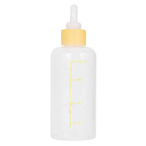 Andraw Milchpflege Pflege Haustierfütterungsflasche, 60 ml Flasche 6PCS Welpenfütterungsflasche, für Haustierwelpen(Yellow) von Andraw
