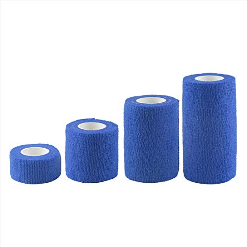 Andux Zone Selbstklebende Bandage 4 Rollen Cohesive Wrap-Verband ZZTXBD-04 (Dunkelblau) von Andux
