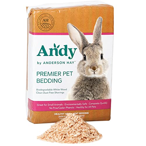 Andy White Wood Shavings Bettwäsche, Premium Haustier Bettwäsche für Hamster, Kaninchen und kleine Haustiere, 4,2 kg von Andy by Anderson Hay