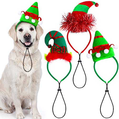 Aneco Weihnachts-Hut für Hunde, 3 Stück, Elfen-Haarreifen für Haustiere, Kostüm für Hund, Welpen, Katze Aneco Weihnachts-Hut für Hunde, 3 Stück, Elfen-Haarreifen für Haustiere, Kostüm für Hund, Welpen, Katze von Aneco