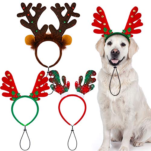 Aneco Weihnachts-Kopfschmuck für Hunde, 3 Stück, Rentier-Haarreifen, Kostümzubehör Aneco Weihnachts-Kopfschmuck für Hunde, 3 Stück, Rentier-Haarreifen, Kostümzubehör von Aneco