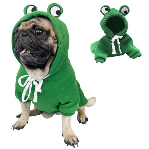 Anelekor Happy Dog Kapuzenpullover, lustige Hundekleidung für kleine Hunde, Mädchen, Jungen, Kapuzen-Sweatshirt, Mantel, Winter, Katzen-Outfit, Halloween, Frosch-Kostüm für Kätzchen, Chihuahua, Anelekor Happy Dog Kapuzenpullover, lustige Hundekleidung für kleine Hunde, Mädchen, Jungen, Kapuzen-Sweatshirt, Mantel, Winter, Katzen-Outfit, Halloween, Frosch-Kostüm für Kätzchen, Chihuahua, von Anelekor