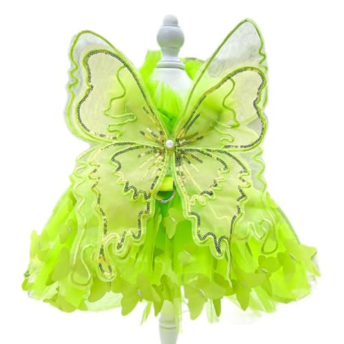 Anelekor Regenbogen-Schmetterlings-Hundekleider für kleine Hunde, Mädchen, Welpen, Spitzentutu, Prinzessinnenkleid, Katzen-Outfit, Haustier-Schmetterlingskostüm für Kätzchen, Chihuahua, Yorkie, von Anelekor