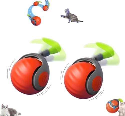AngLink ChaseMaster Pro Katzenspielzeug – Interaktiver Power Ball mit Schwanz, Bewegungsspielzeug für Wohnungskatzen, Stressabbau, Sicher & Langlebig (Orange-2) von AngLink