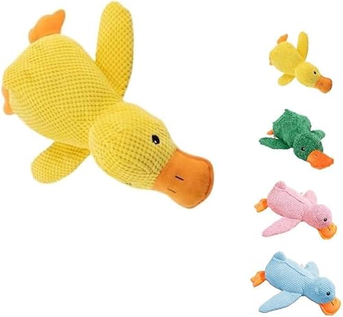 AngLink ILESTDG Hundespielzeug Ente mit Quietsche – Plüsch Kauspielzeug gegen Stress – Für kleine, mittlere & große Hunde – Weich, langlebig & zahnfreundlich (Gelb,2X Anti-Stress Ente) von AngLink