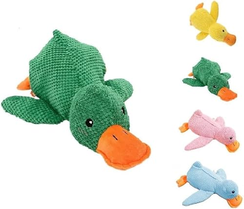 AngLink ILESTDG Hundespielzeug Ente mit Quietsche – Plüsch Kauspielzeug gegen Stress – Für kleine, mittlere & große Hunde – Weich, langlebig & zahnfreundlich (Grün,2X Anti-Stress Ente) von AngLink